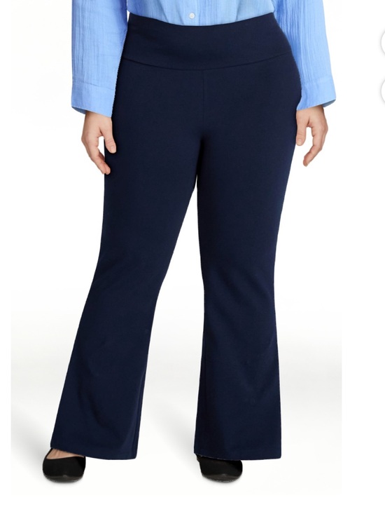 Terra & Sky Pants - NEW Terra & Sky Women's Flare Leggings High Rise NAVY Size 2x
